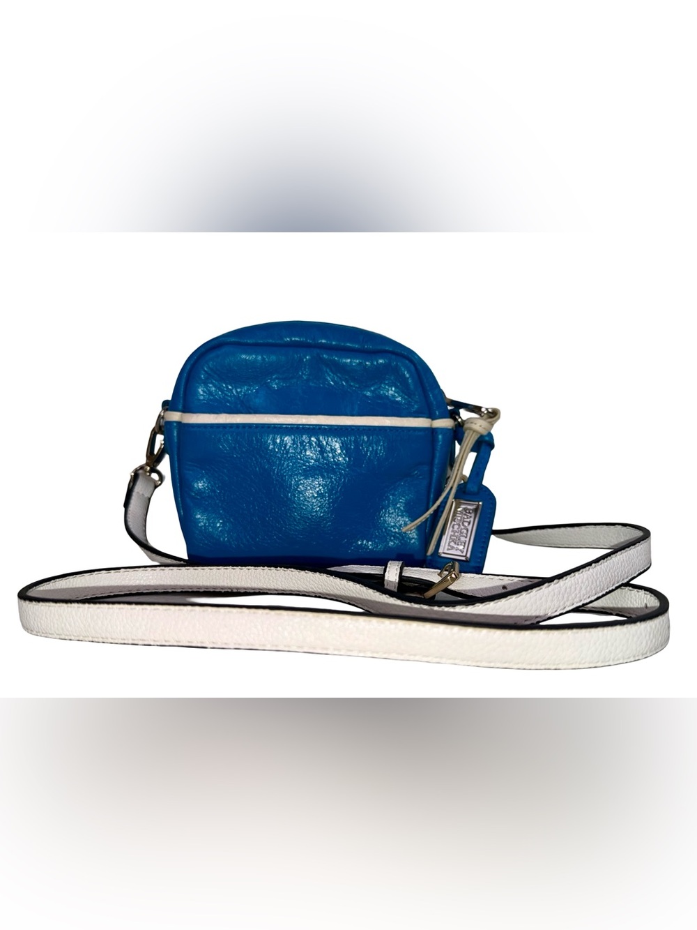 BAGDLEY MISCHKA BLUE LEATHER CAMERA STYLE CROSSBODY BAG